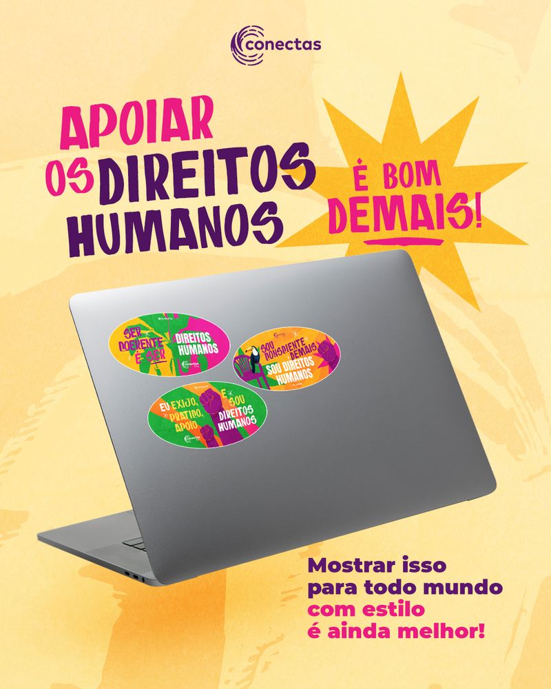 Adesivos da campanha aplicados